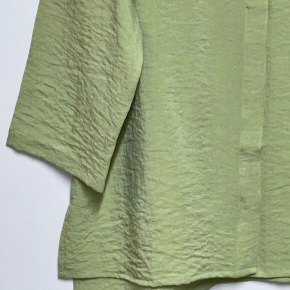 NWT Habitat Clothes to Live In Fern Color Marble Button Crinkle Swing Top L/XL - Picture 4 of 8